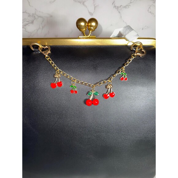 Accessories - Red Cherry purse Charm Novelty Chain Strap
